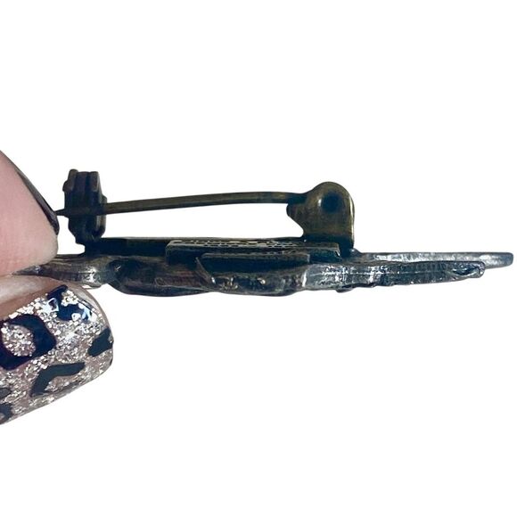 Birds and Blooms Vintage Pewter Hummingbird Pin Brooch - Picture 3 of 4